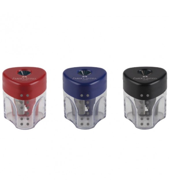 ξυστρα faber castell mini grip auto με μονη τρυπα και βαρελακι σε διαφορα χρωματα 183401